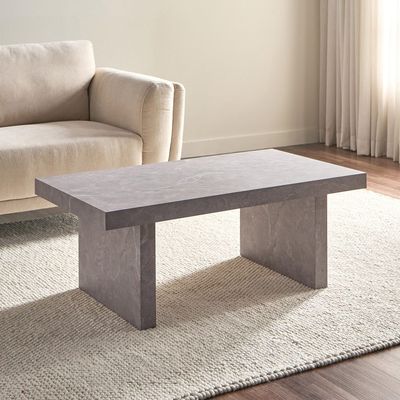 Home Canvas Galano Coffee Table Marble Finish Laminated Gray