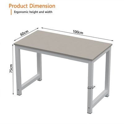 Mahmayi ZCD-24W Modern Study Desk, Modern Executive Desks for Home, Office, Schools, Laptop, Computer Workstation Table - Light Grey