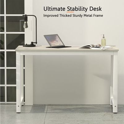 Mahmayi ZCD-24W Modern Study Desk, Modern Executive Desks for Home, Office, Schools, Laptop, Computer Workstation Table - Light Grey