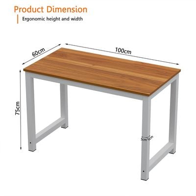 Mahmayi ZCD-24W Modern Study Desk, Modern Executive Desks for Home, Office, Schools, Laptop, Computer Workstation Table - Light Walnut