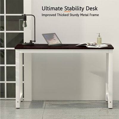 Mahmayi ZCD-25W Modern Study Desk, Modern Executive Desks for Home, Office, Schools, Laptop, Computer Workstation Table - Dark Walnut