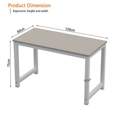 Mahmayi ZCD-25W Modern Study Desk, Modern Executive Desks for Home, Office, Schools, Laptop, Computer Workstation Table - Light Grey