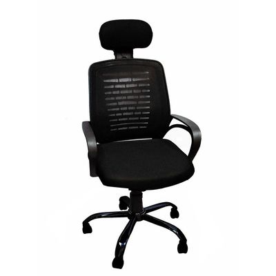 Desk Chair Office Chair for Home Height Adjustable HIGH Back Mesh Computer Chair with Lumbar Support Mesh Swivel Computer Office Ergonomic Executive Chair (With Head Rest, Black) 