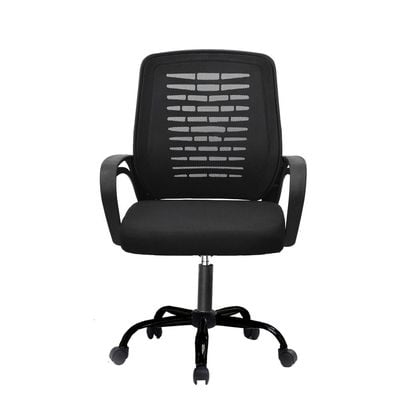 Desk Chair Office Chair for Home Height Adjustable Mid Back Mesh Computer Chair with Lumbar Support Mesh Swivel Computer Office Ergonomic Executive Chair (Swivil, Black) 