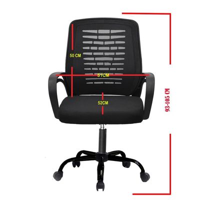 Desk Chair Office Chair for Home Height Adjustable Mid Back Mesh Computer Chair with Lumbar Support Mesh Swivel Computer Office Ergonomic Executive Chair (Swivil, Black) 