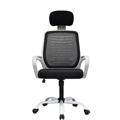 Desk Chair Office Chair for Home Height Adjustable HIGH Back Mesh Computer Chair with Lumbar Support Mesh Swivel Computer Office Ergonomic Executive Chair (With Head Rest, White)