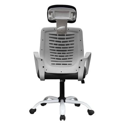 Desk Chair Office Chair for Home Height Adjustable HIGH Back Mesh Computer Chair with Lumbar Support Mesh Swivel Computer Office Ergonomic Executive Chair (With Head Rest, White)