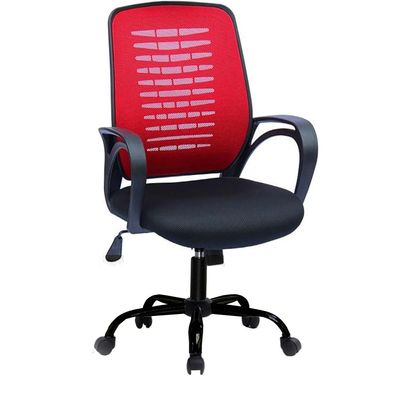 Desk Chair Office Chair for Home Height Adjustable Mid Back Mesh Computer Chair with Lumbar Support Mesh Swivel Computer Office Ergonomic Executive Chair (Swivil, Red Back)