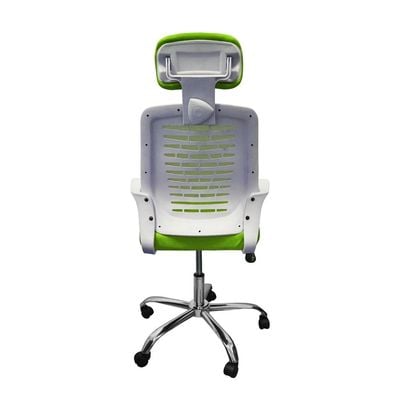 Desk Chair Office Chair for Home Height Adjustable Mid Back Mesh Computer Chair with Lumbar Support Mesh Swivel Computer Office Ergonomic Executive Chair (With Head Rest, Green)