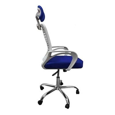 Desk Chair Office Chair for Home Height Adjustable HIGH Back Mesh Computer Chair with Lumbar Support Mesh Swivel Computer Office Ergonomic Executive Chair (With Head Rest, Blue)