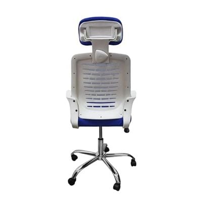 Desk Chair Office Chair for Home Height Adjustable HIGH Back Mesh Computer Chair with Lumbar Support Mesh Swivel Computer Office Ergonomic Executive Chair (With Head Rest, Blue)