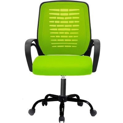 Desk Chair Office Chair for Home Height Adjustable Mid Back Mesh Computer Chair with Lumbar Support Mesh Swivel Computer Office Ergonomic Executive Chair (Swivil Set, Green)