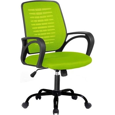 Desk Chair Office Chair for Home Height Adjustable Mid Back Mesh Computer Chair with Lumbar Support Mesh Swivel Computer Office Ergonomic Executive Chair (Swivil Set, Green)