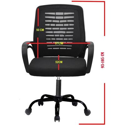 Desk Chair Office Chair for Home Height Adjustable Mid Back Mesh Computer Chair with Lumbar Support Mesh Swivel Computer Office Ergonomic Executive Chair (Swivil, Green Black) 