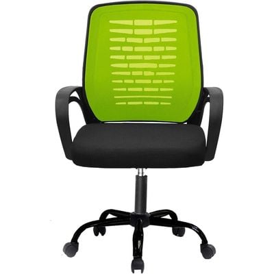 Desk Chair Office Chair for Home Height Adjustable Mid Back Mesh Computer Chair with Lumbar Support Mesh Swivel Computer Office Ergonomic Executive Chair (Swivil, Green Black) 