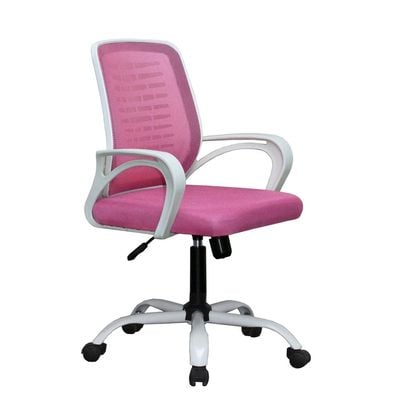 Desk Chair Office Chair for Home Height Adjustable Mid Back Mesh Computer Chair with Lumbar Support Mesh Swivel Computer Office Ergonomic Executive Chair (Swivil, PINK)