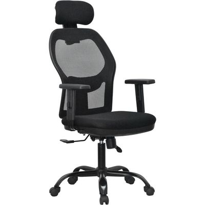 Executive HIGH BACK CHAIR WITH HEAD REST, WITH PILLOW FOR BACK SUPPORT, HIGH RESILIENCE FOAM, TWO YEARS WARRANTY . 