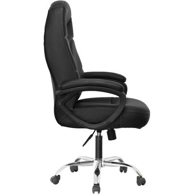 Manager Chair, Desk Chair, Leather Chair, Office Chair, Height Adjustable, Swivel, Executive Chair (High Back, Black) 