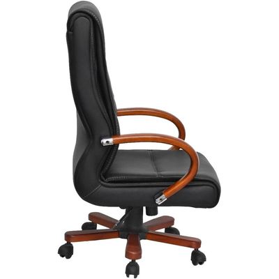 Manager Chair, Desk Chair, Leather Chair, Office Chair, Height Adjustable High Back, Swivel,Executive Chair (High Back, Black)