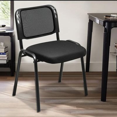 Splendor Visitor Chair Office Conference Desk for Guest Waiting Room Lobby Banquet Events Stacking chair (black)