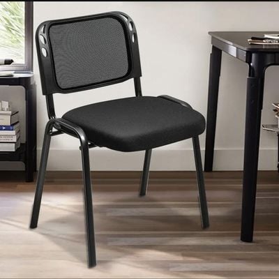 Splendor Visitor Chair Office Conference Desk for Guest Waiting Room Lobby Banquet Events Stacking chair (black)