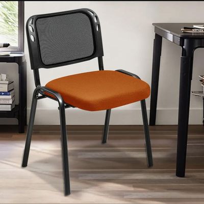 Splendor Visitor Chair Office Conference Desk for Guest Waiting Room Lobby Banquet Events Stacking chair (Orange - Black)