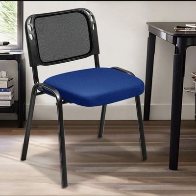 Splendor Visitor Chair Office Conference Desk for Guest Waiting Room Lobby Banquet Events Stacking chair (Blue-Black)