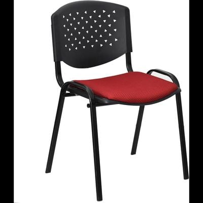 SPLENDOR Reception Visitor Chair Office Conference Desk for Guest Waiting Room Lobby Banquet Events Black (RED-BLACK) 