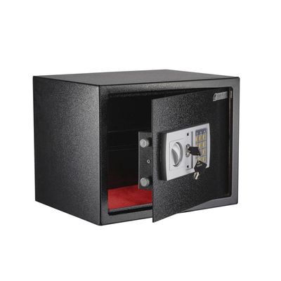 A4 Document Size Safe Box for Home Office with Key and Electronic Digital Lock, 1 shelf Suitable for Cash Documents Jewelry Passports (25x35x25cm) Black