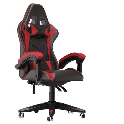  Gaming Chair Office Chair, Reclining High Back PU Leather Desk Chair with Headrest and Lumbar Support, Adjustable Swivel Video Game Chair, Ergonomic Racing Computer Gaming Chair (Red Black)