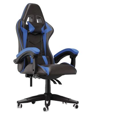  Gaming Chair Office Chair, Reclining High Back PU Leather Desk Chair with Headrest and Lumbar Support, Adjustable Swivel Video Game Chair, Ergonomic Racing Computer Gaming Chair (Blue Black)