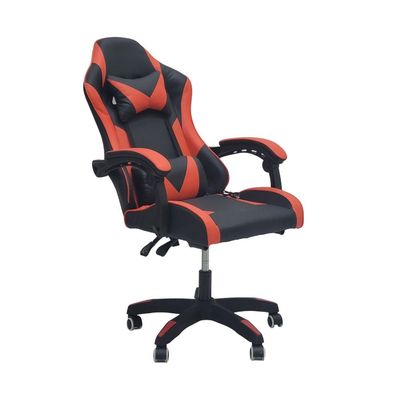  Gaming Chair with USB Lumbar Massager, High Back Leather Office Desk Chair with Adjustable Height, Headrest and Lumbar Support, Swivel Video Game Chair, Ergonomic Computer Gaming Chair (Red Black)