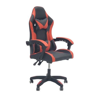  Gaming Chair with USB Lumbar Massager, High Back Leather Office Desk Chair with Adjustable Height, Headrest and Lumbar Support, Swivel Video Game Chair, Ergonomic Computer Gaming Chair (Red Black)