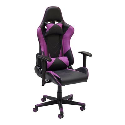  Gaming Chair with 3D Adjustable Armrest, High Back PU Leather Office Desk Chair, Adjustable Height, Headrest and backrest, Swivel Video Game Chair, Ergonomic Computer Gaming Chair (Purple Black)