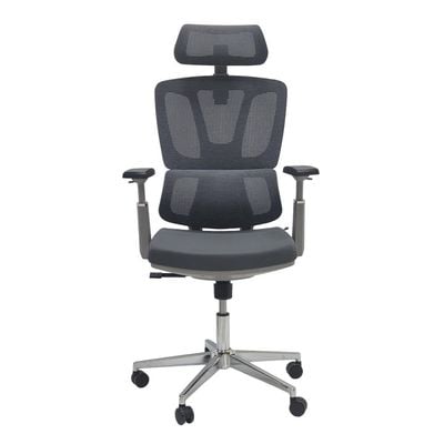  Mesh Office Chair, Executive Office Mesh Chair with Ergonomic Lumbar Support and Comfort Seat Cushion, Executive Swivel Office Chair with Durable Armrests, Manager Office Chair (Grey)