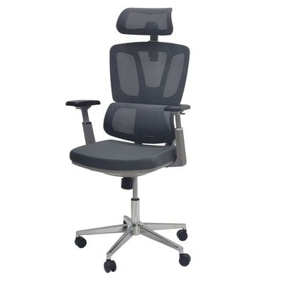  Mesh Office Chair, Executive Office Mesh Chair with Ergonomic Lumbar Support and Comfort Seat Cushion, Executive Swivel Office Chair with Durable Armrests, Manager Office Chair (Grey)