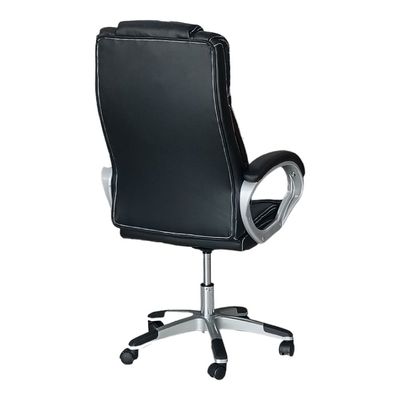  Executive High Back Office Chair, Ergonomic Computer Desk Chair for Home and Office, Comfort Recliner PU Leather Chair, Height Adjustable and Tilt Back (Black)