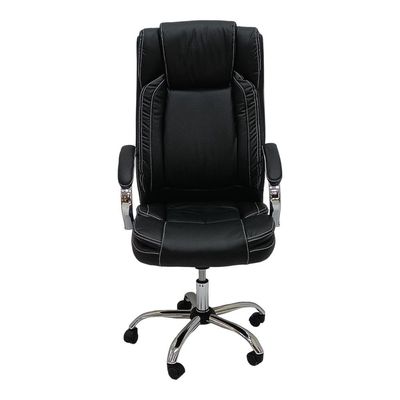  Executive High Back Office Chair, Ergonomic Computer Desk Chair for Home and Office, Comfort Recliner PU Leather Chair, Height Adjustable and Tilt Back (Black)