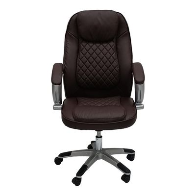  Executive High Back Office Chair, Ergonomic Computer Desk Chair for Home and Office, Comfort Recliner PU Leather Chair, Height Adjustable and Tilt Back (Brown)