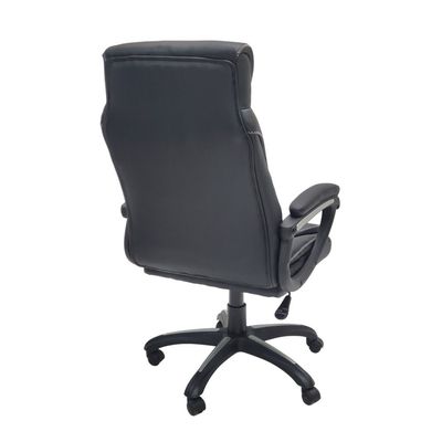  Executive Office Chair, Ergonomic Computer Desk Chair for Home and Office, High Back PU Leather Office Chair with Height Adjustable and Tilt Back, Padded Headrest and Arms, Black