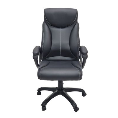  Executive Office Chair, Ergonomic Computer Desk Chair for Home and Office, High Back PU Leather Office Chair with Height Adjustable and Tilt Back, Padded Headrest and Arms, Black