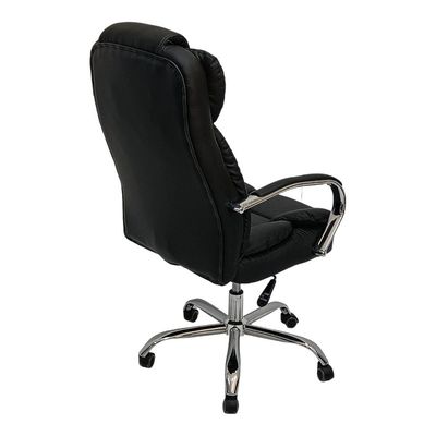  Executive Office Chair, Ergonomic Computer Desk Chair for Home and Office, High Back PU Leather Office Chair with Height Adjustable and Tilt Back, Padded Headrest and Arms, Black