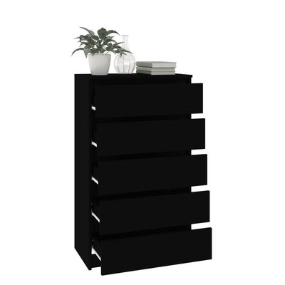 Drawer Cabinet Black 60x36x103 cm Engineered Wood
