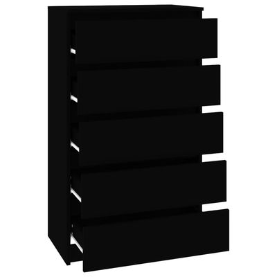 Drawer Cabinet Black 60x36x103 cm Engineered Wood