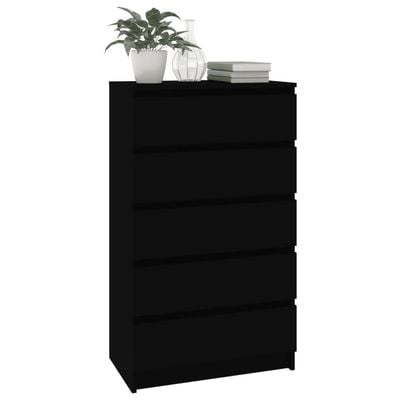 Drawer Cabinet Black 60x36x103 cm Engineered Wood