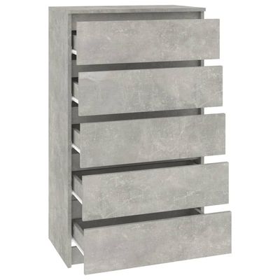 Drawer Cabinet Concrete Grey 60x36x103 cm Engineered Wood