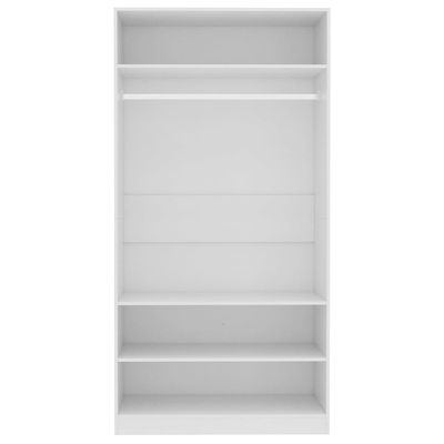 Wardrobe White 100x50x200 cm Engineered Wood