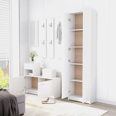 Hallway Wardrobe White 55x25x189 cm Engineered Wood