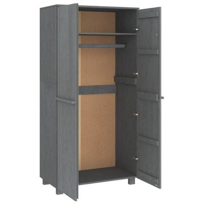 Wardrobe HAMAR Dark Grey 89x50x180 cm Solid Wood Pine