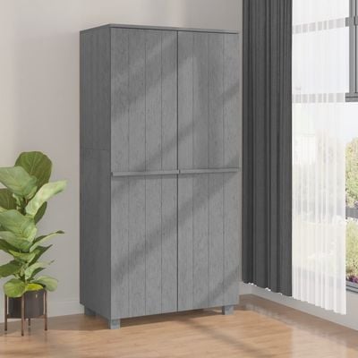 Wardrobe HAMAR Dark Grey 89x50x180 cm Solid Wood Pine